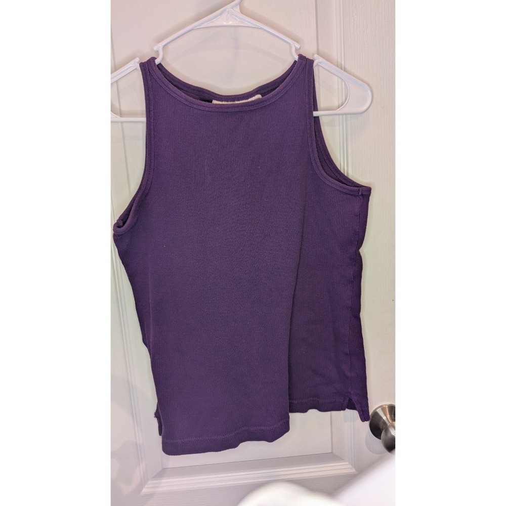 Faded Glory Purple Cotton Tank Size Small